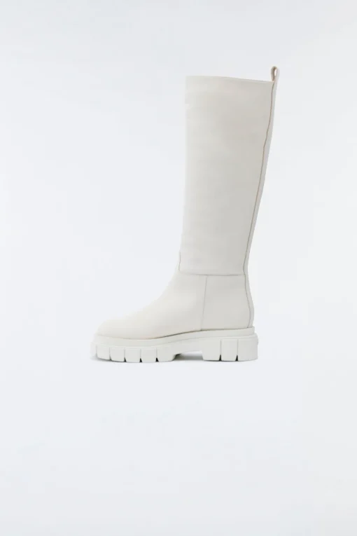 COMMANDER shearling-lined lug sole (R) Leather boot for women