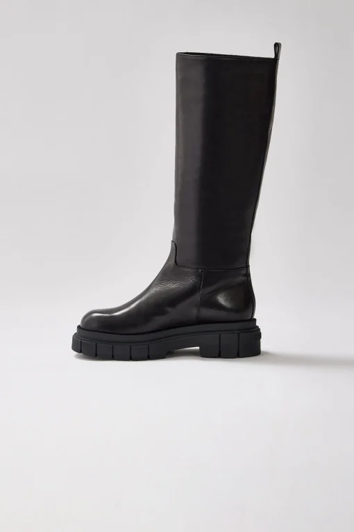 COMMANDER shearling-lined lug sole (R) Leather boot for women