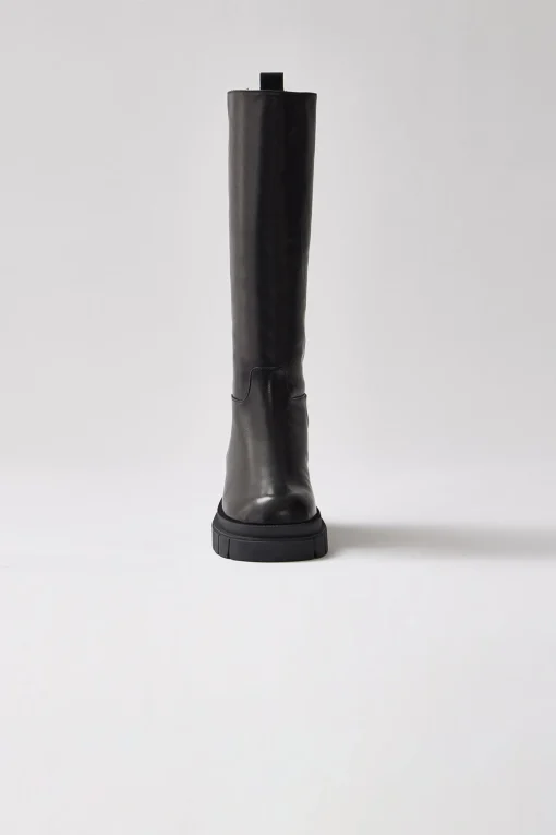 COMMANDER shearling-lined lug sole (R) Leather boot for women
