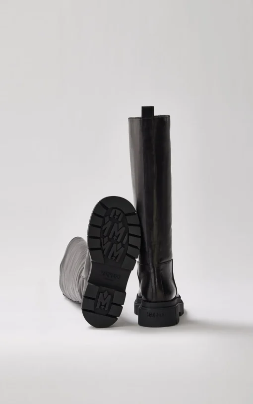 COMMANDER shearling-lined lug sole (R) Leather boot for women