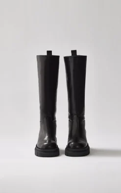COMMANDER shearling-lined lug sole (R) Leather boot for women