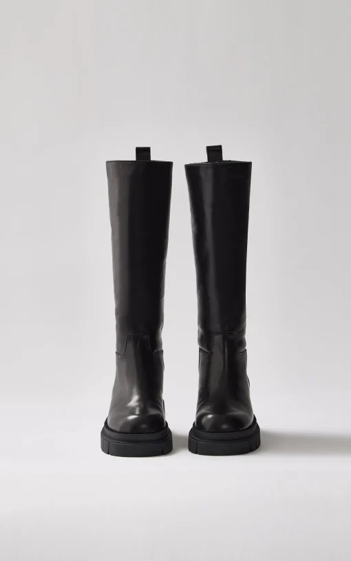 COMMANDER shearling-lined lug sole (R) Leather boot for women
