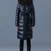 CORALIA down coat with hood and sash belt