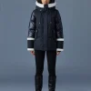 CYRAH Arctic Twill down jacket with shearling trim