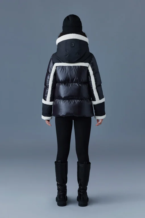 CYRAH Arctic Twill down jacket with shearling trim