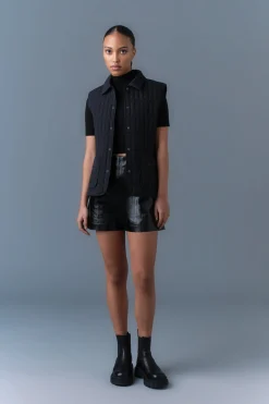 DAVA Panelled Leather Shorts
