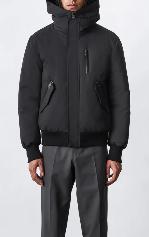 DIXON 2-In-1 down bomber jacket with hooded bib for men