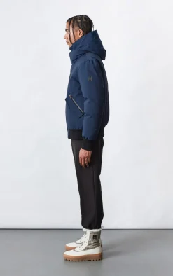 DIXON 2-In-1 down bomber jacket with hooded bib for men
