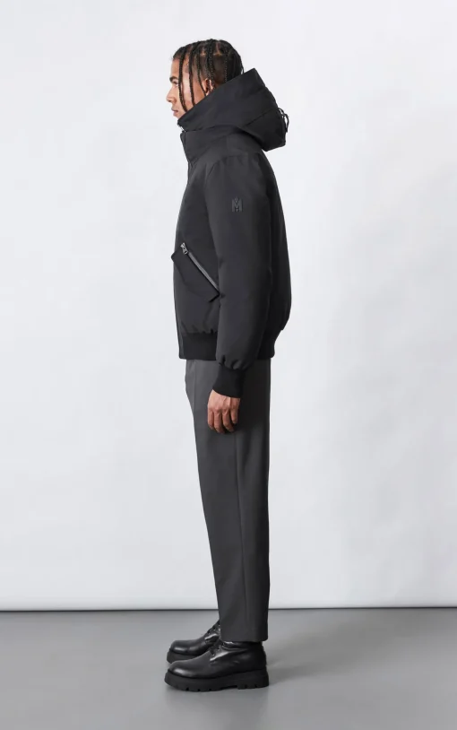 DIXON 2-In-1 down bomber jacket with hooded bib for men