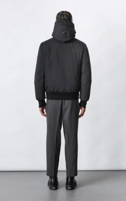 DIXON 2-In-1 down bomber jacket with hooded bib for men