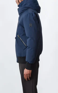 DIXON 2-In-1 down bomber jacket with hooded bib for men