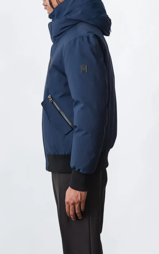 DIXON 2-In-1 down bomber jacket with hooded bib for men