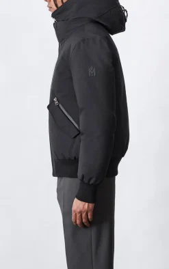 DIXON 2-In-1 down bomber jacket with hooded bib for men