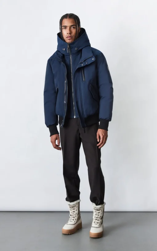 DIXON 2-In-1 down bomber jacket with hooded bib for men