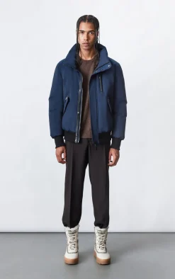 DIXON 2-In-1 down bomber jacket with hooded bib for men
