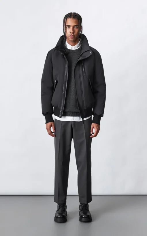 DIXON 2-In-1 down bomber jacket with hooded bib for men
