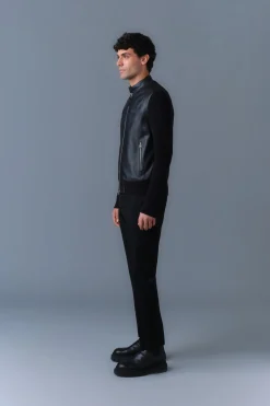 DOMINIC Knit Mixed-Media Jacket