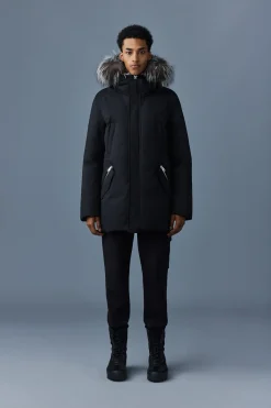 EDWARD 2-in-1 down parka with hooded bib and silver fox fur