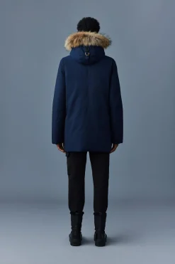 EDWARD 2-in-1 down parka with hooded bib and natural fur for men