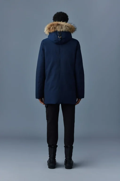 EDWARD 2-in-1 down parka with hooded bib and natural fur for men