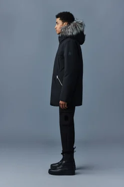 EDWARD 2-in-1 down parka with hooded bib and silver fox fur
