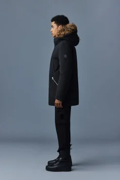 EDWARD 2-in-1 down parka with hooded bib and natural fur for men