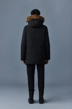 EDWARD 2-in-1 down parka with hooded bib and natural fur for men