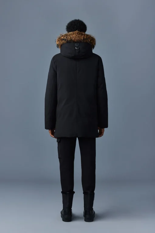 EDWARD 2-in-1 down parka with hooded bib and natural fur for men