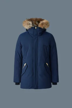 EDWARD 2-in-1 down parka with hooded bib and natural fur for men
