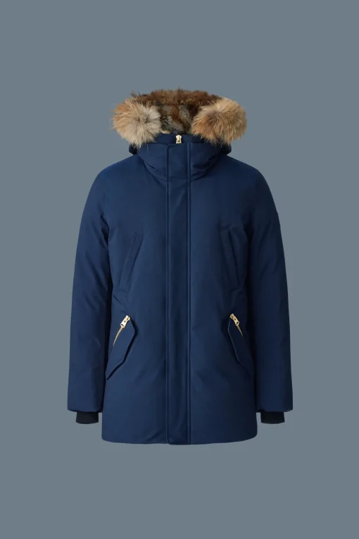 EDWARD 2-in-1 down parka with hooded bib and natural fur for men