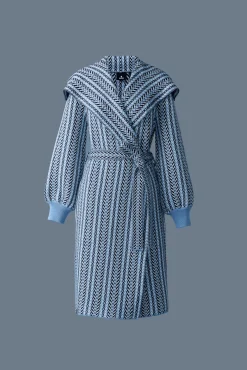 EFFIE-CK Long Jacquard chain-knit cardigan