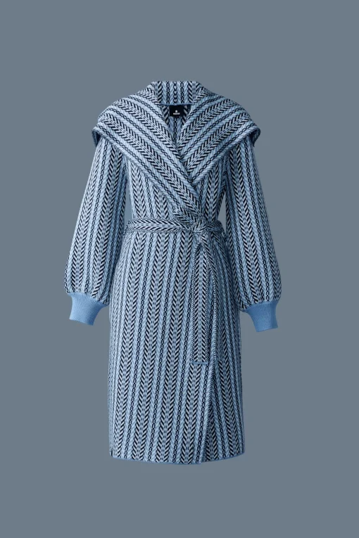 EFFIE-CK Long Jacquard chain-knit cardigan