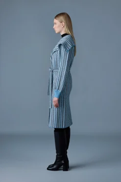 EFFIE-CK Long Jacquard chain-knit cardigan