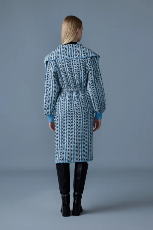 EFFIE-CK Long Jacquard chain-knit cardigan