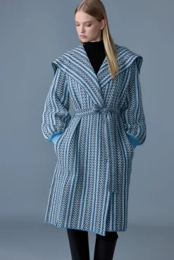 EFFIE-CK Long Jacquard chain-knit cardigan