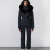 ELITA Down ski jacket with removable blue fox fur trim