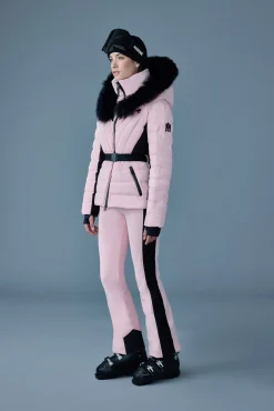 ELITA Down ski jacket with removable blue fox fur trim