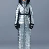 ELITA metallic light down ski jacket with removable hood