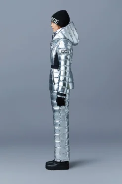 ELITA metallic light down ski jacket with removable hood