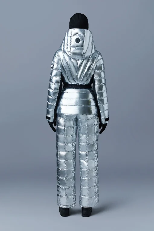 ELITA metallic light down ski jacket with removable hood