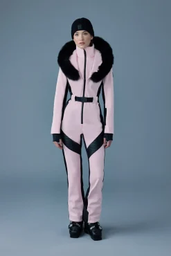 ELLE-Z Techno fleece ski suit with removable hood and fur trim