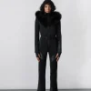 ELLE-Z Techno fleece ski suit with removable hood and fur trim