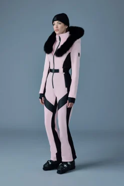ELLE-Z Techno fleece ski suit with removable hood and fur trim