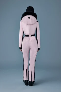ELLE-Z Techno fleece ski suit with removable hood and fur trim