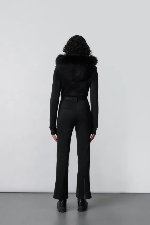 ELLE-Z Techno fleece ski suit with removable hood and fur trim