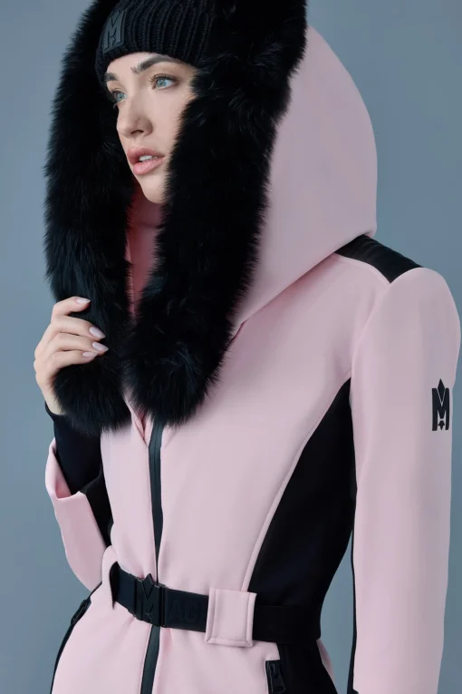 ELLE-Z Techno fleece ski suit with removable hood and fur trim