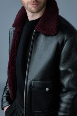 ENZO Sheepskin jacket with shearling collar