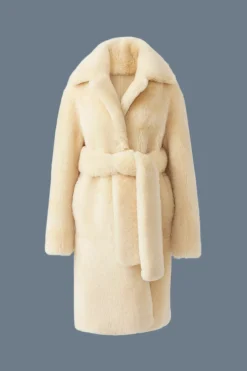 ETIENNE Shearling coat with belt