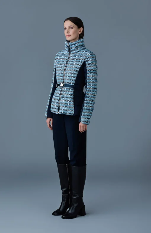 EVITA-TW Mix Media Light down Tweed jacket