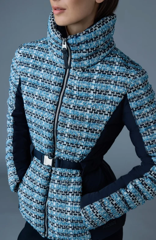 EVITA-TW Mix Media Light down Tweed jacket